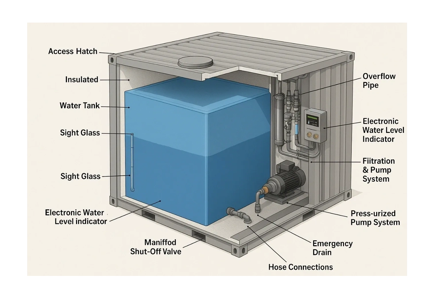 Box 3: Water Treatment & Storage Module