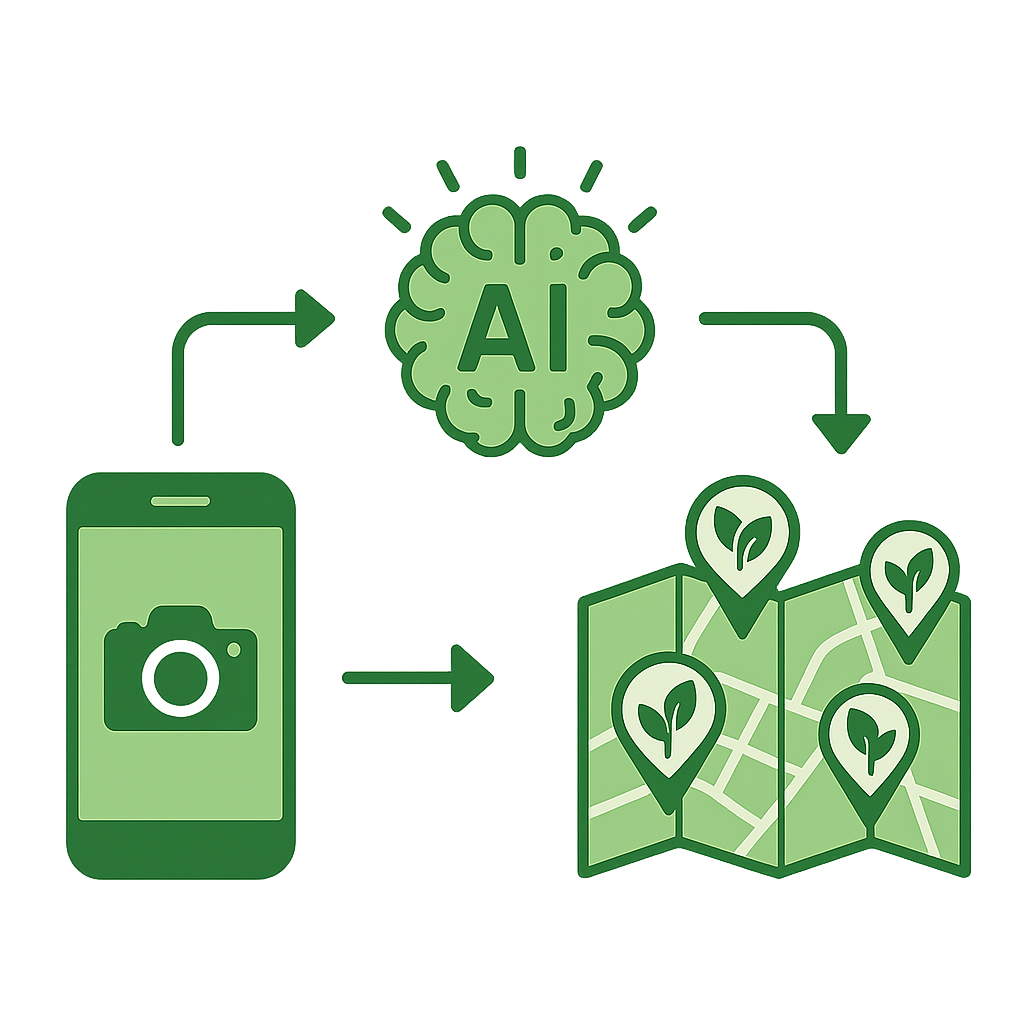Phone camera and AI sequence infographic