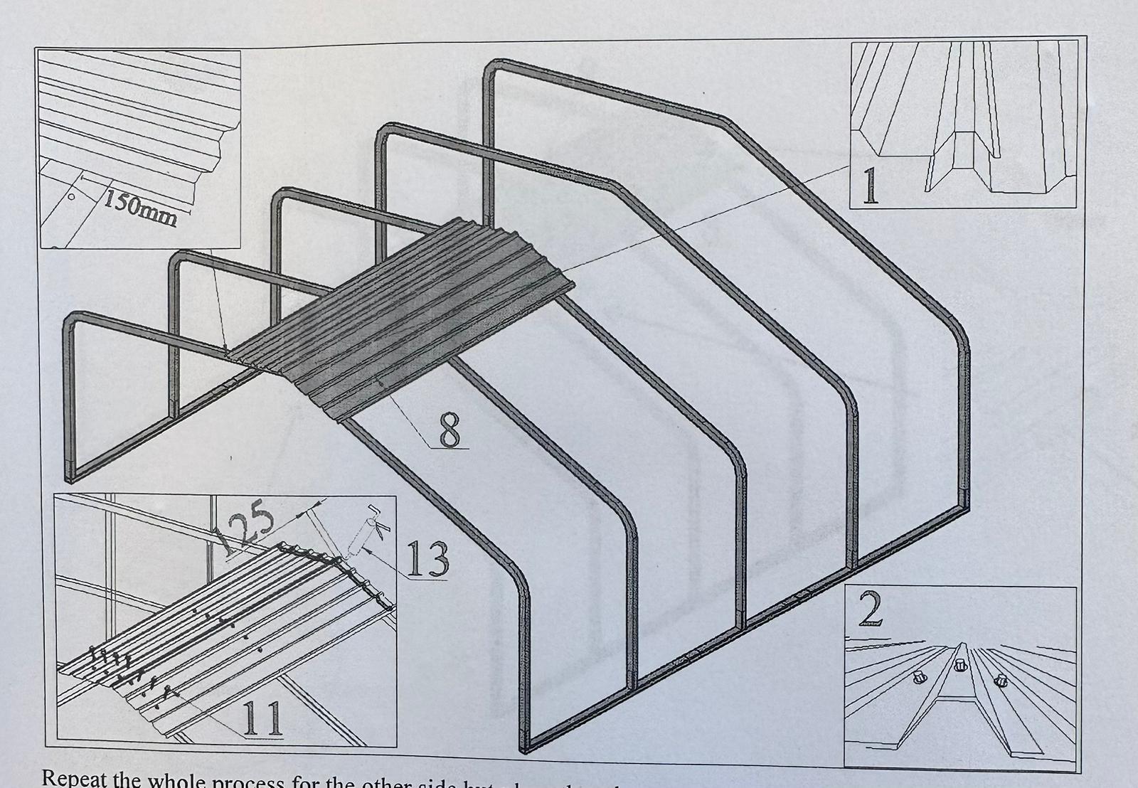 Fix the roof sheets instruction