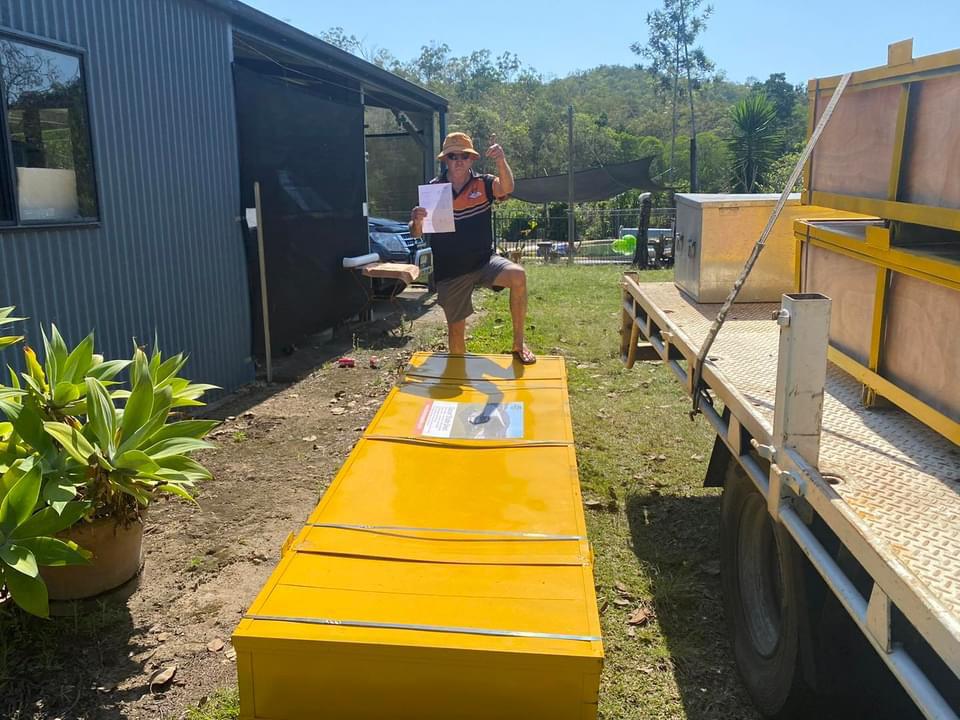 Packed kit on trailer